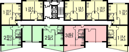 Планы квартир дома серии II-68-02