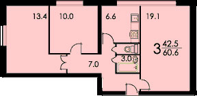Планы квартир дома серии II-68-03
