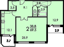 Планы квартир дома серии Бекерон