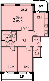 Планы квартир дома серии Бекерон