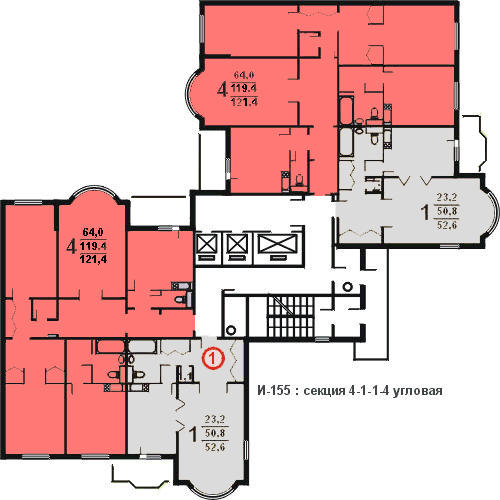 Планы квартир дома серии И-155