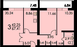 Планы квартир дома серии И-700А
