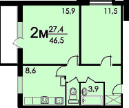 Планы квартир дома серии П-46M