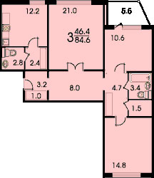 Планы квартир дома серии ПД-1