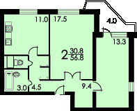 Планы квартир дома серии ПД-4